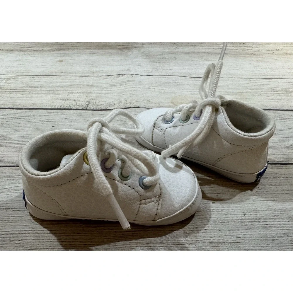 Vintage Keds Y2K Stork Embroidered 21st Century Baby Crib Shoes Sz 1